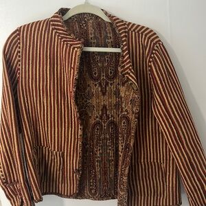 Vintage pinstripe paisley jacket reversible